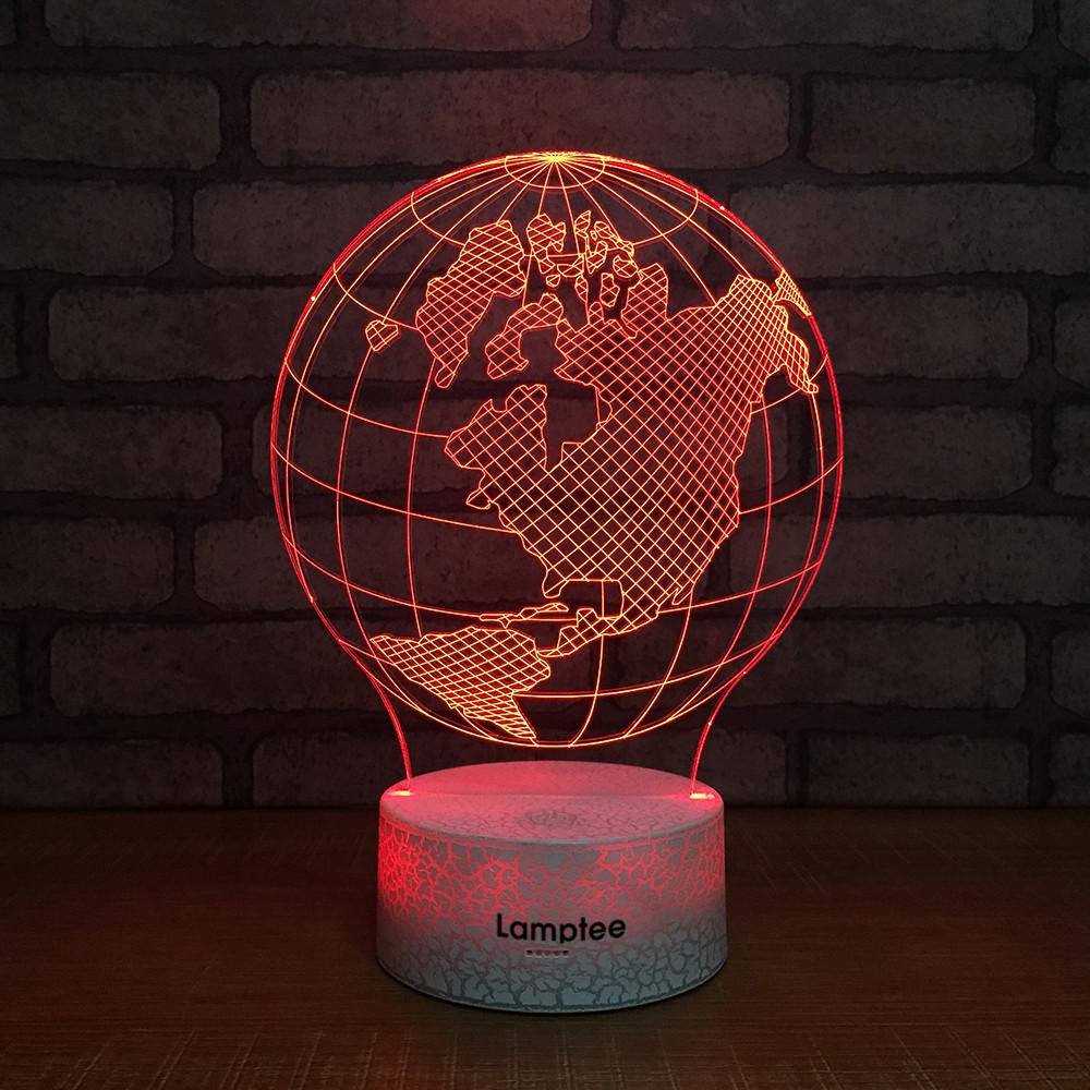 Crack Lighting Base Other Novelty  Earth Globe 3D Illusion Lamp Night Light 3DL020