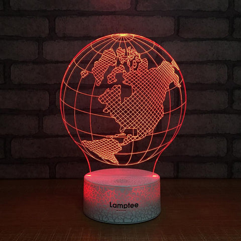 Image of Crack Lighting Base Other Novelty  Earth Globe 3D Illusion Lamp Night Light 3DL020