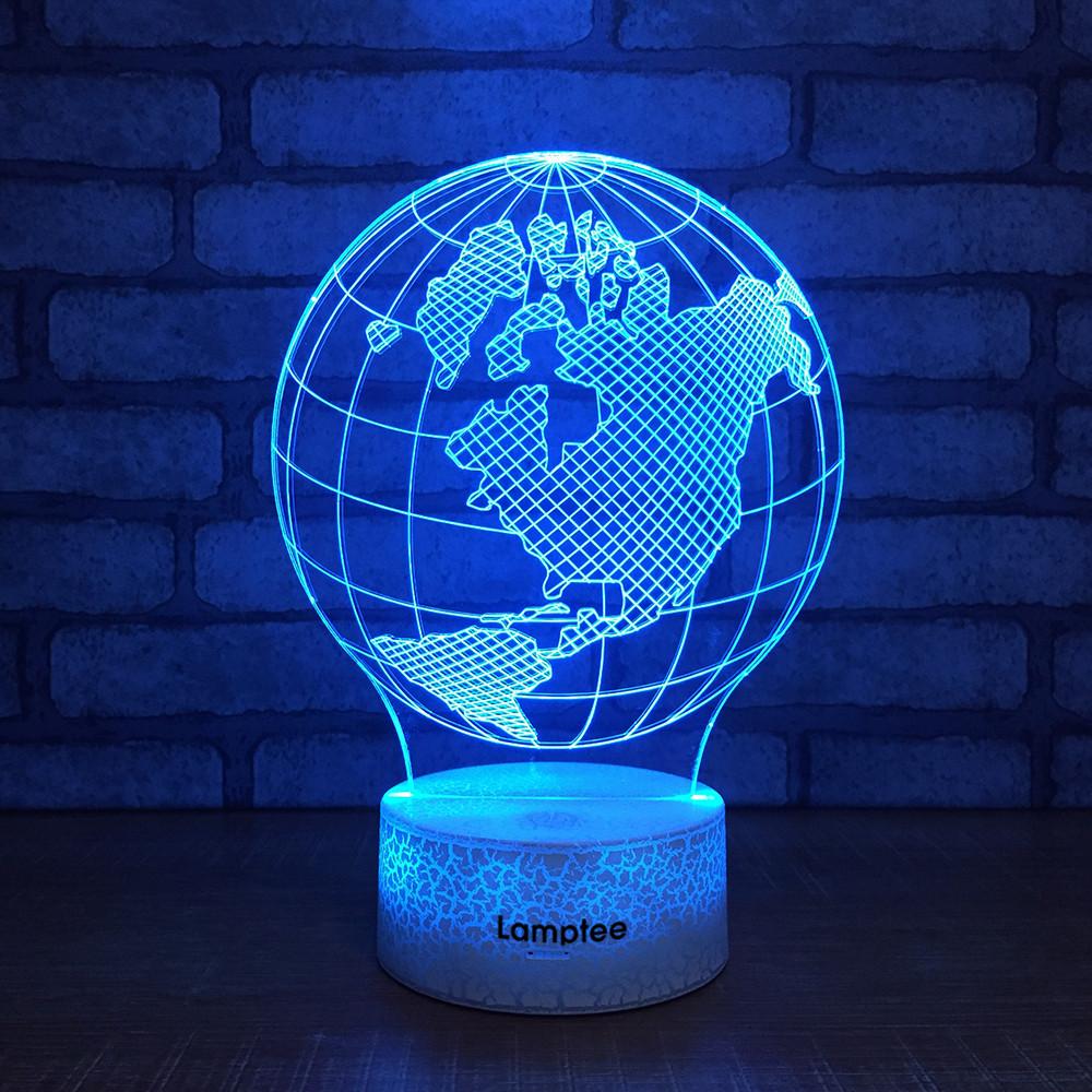 Crack Lighting Base Other Novelty  Earth Globe 3D Illusion Lamp Night Light 3DL020