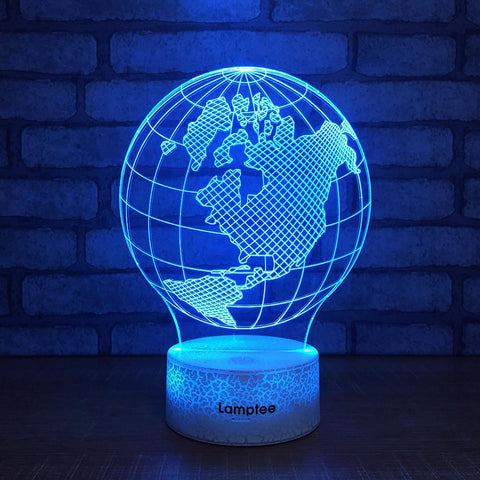 Image of Crack Lighting Base Other Novelty  Earth Globe 3D Illusion Lamp Night Light 3DL020