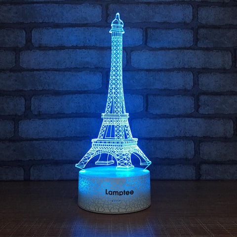 Image of Crack Lighting Base Building The Eiffel Tower 3D Illusion Lamp Night Light 3DL041