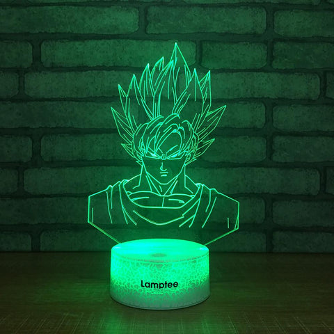 Image of Crack Lighting Base Anime Dragon Ball Super Saiyan God Goku Action Figures 3D Illusion Lamp Night Light 3DL080