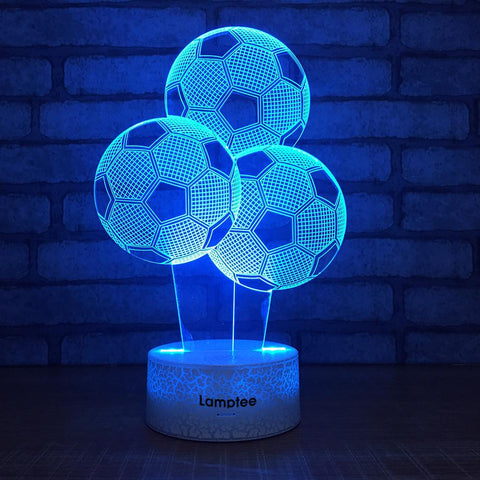 Image of Crack Lighting Base Sport Creative Football Balloon 3D Illusion Lamp Night Light 3DL081