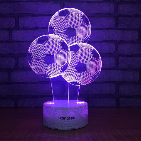 Image of Crack Lighting Base Sport Creative Football Balloon 3D Illusion Lamp Night Light 3DL081