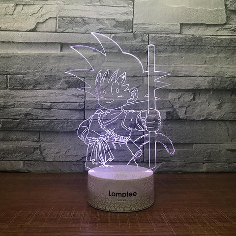 Image of Crack Lighting Base Anime Dragon Ball Super Goku Monkey 3D Illusion Lamp Night Light 3DL091