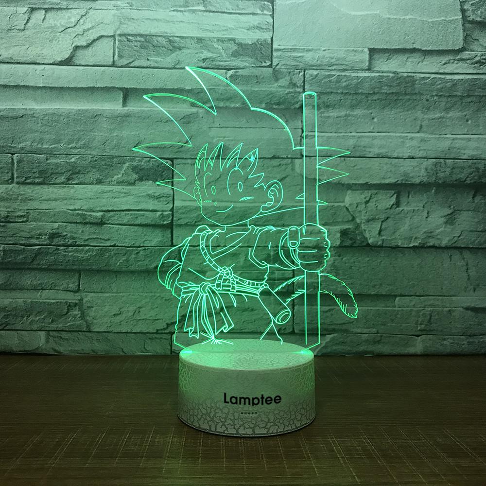 Crack Lighting Base Anime Dragon Ball Super Goku Monkey 3D Illusion Lamp Night Light 3DL091