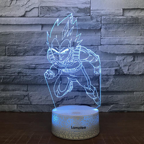 Image of Crack Lighting Base Anime Dragon Ball Saiyan Vegeta 3D Illusion Lamp Night Light 3DL099