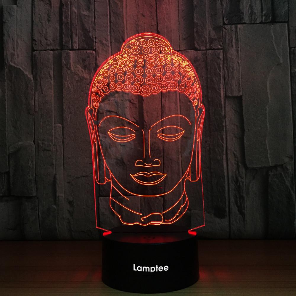 Art Buddha Statue 3D Illusion Lamp Night Light 3DL1002