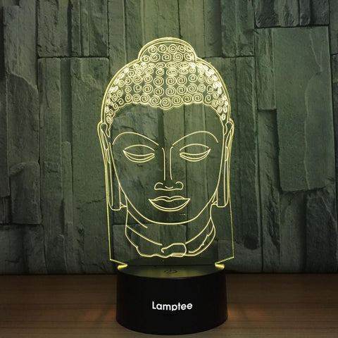 Image of Art Buddha Statue 3D Illusion Lamp Night Light 3DL1002