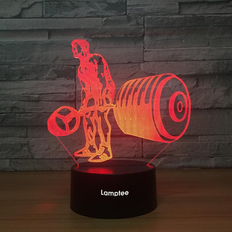 Image of Sport Weightlifting 3D Illusion Lamp Night Light 3DL1004