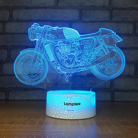 Image of Crack Lighting Base Traffic Motorbike 3D Illusion Lamp Night Light 3DL1007