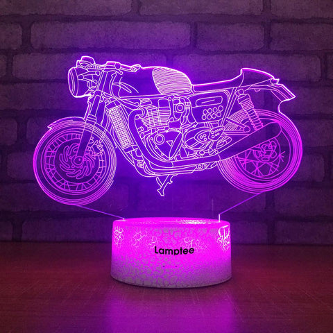 Image of Crack Lighting Base Traffic Motorbike 3D Illusion Lamp Night Light 3DL1007