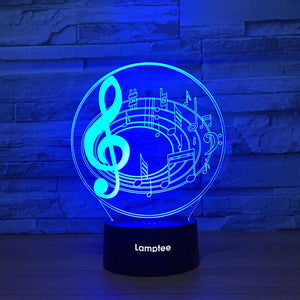 Instrument Musical Note 3D Illusion Lamp Night Light 3DL1016