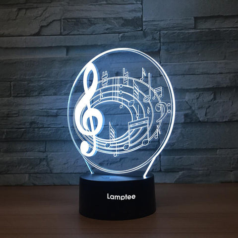 Image of Instrument Musical Note 3D Illusion Lamp Night Light 3DL1016