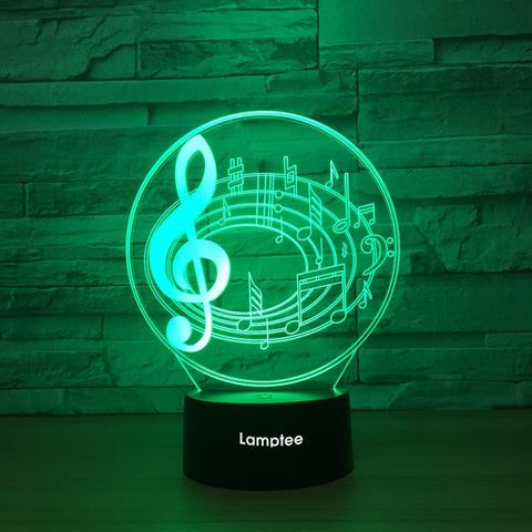 Image of Instrument Musical Note 3D Illusion Lamp Night Light 3DL1016