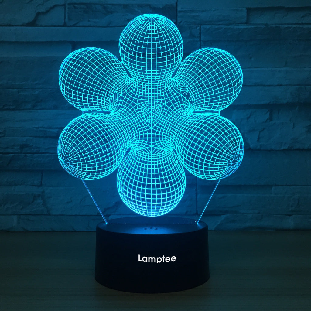 Abstract Flower 3D Illusion Lamp Night Light 3DL1019