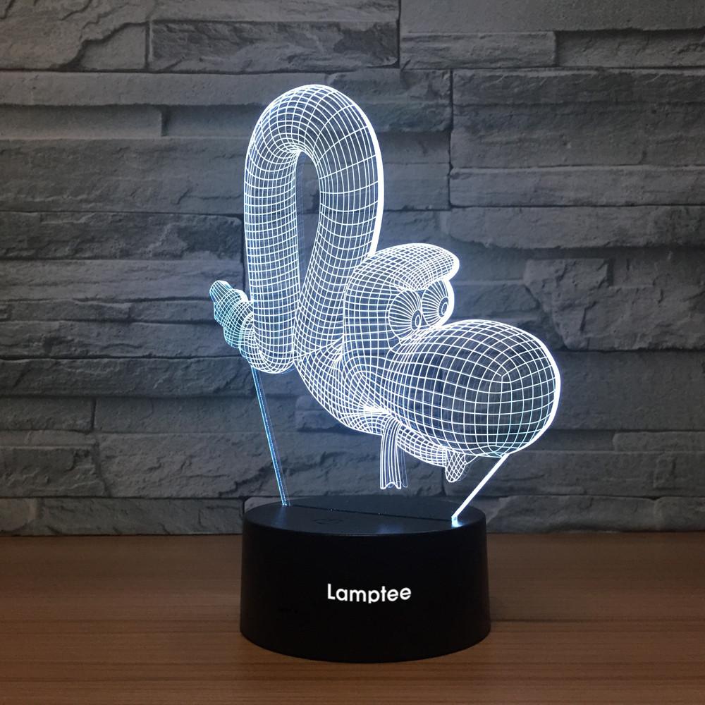 Animal Worm 3D Illusion Lamp Night Light 3DL1022