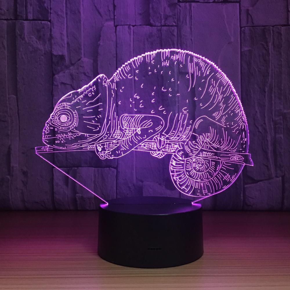 Animal Chameleon 3D Illusion Lamp Night Light 3DL1025