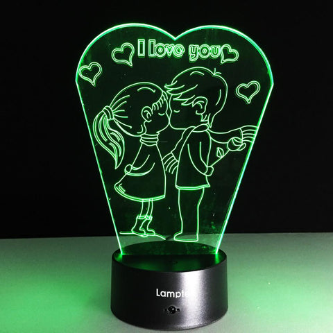 Image of Festival NEW Romantic I LOVE YOU 3D Illusion Lamp Night Light 3DL103