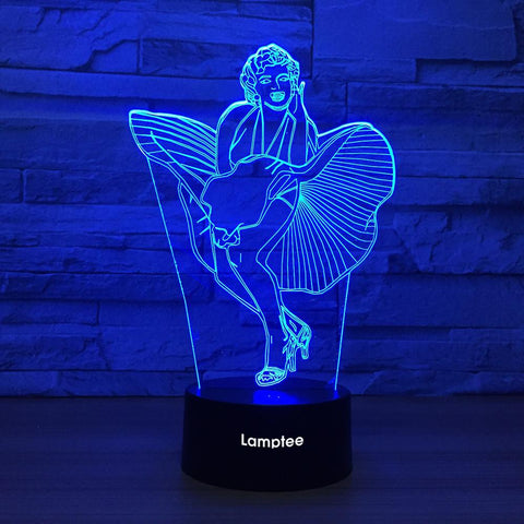 Image of Art Marilyn Monroe 3D Illusion Lamp Night Light 3DL1036