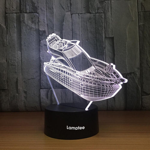 Image of Traffic Yacht 3D Illusion Lamp Night Light 3DL1040