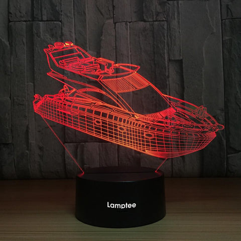 Image of Traffic Yacht 3D Illusion Lamp Night Light 3DL1040