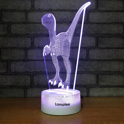 Image of Crack Lighting Base Animal Dinosaur 3D Illusion Lamp Night Light 3DL1043