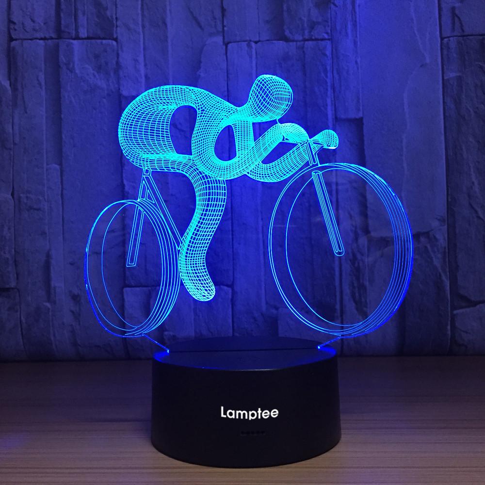 Abstract Cyclist 3D Illusion Lamp Night Light 3DL1053