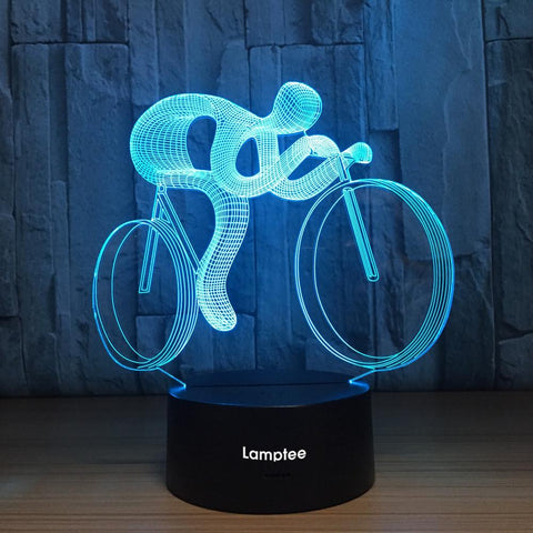 Image of Abstract Cyclist 3D Illusion Lamp Night Light 3DL1053
