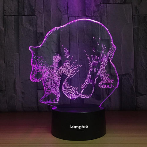 Image of Animal Giant Panda 3D Illusion Lamp Night Light 3DL1057