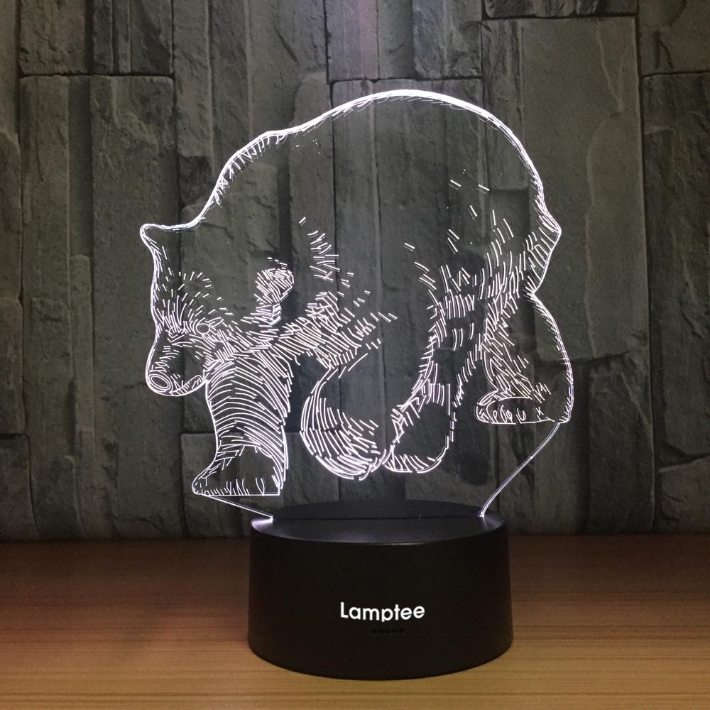 Animal Giant Panda 3D Illusion Lamp Night Light 3DL1057