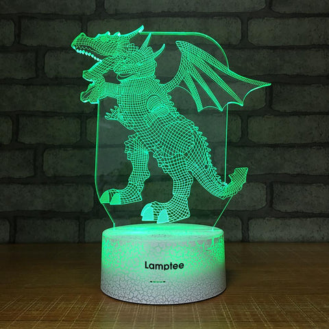 Image of Crack Lighting Base Animal Flying Dragon 3D Illusion Lamp Night Light 3DL1058