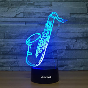 Instrument Saxophone 3D Illusion Lamp Night Light 3DL1061