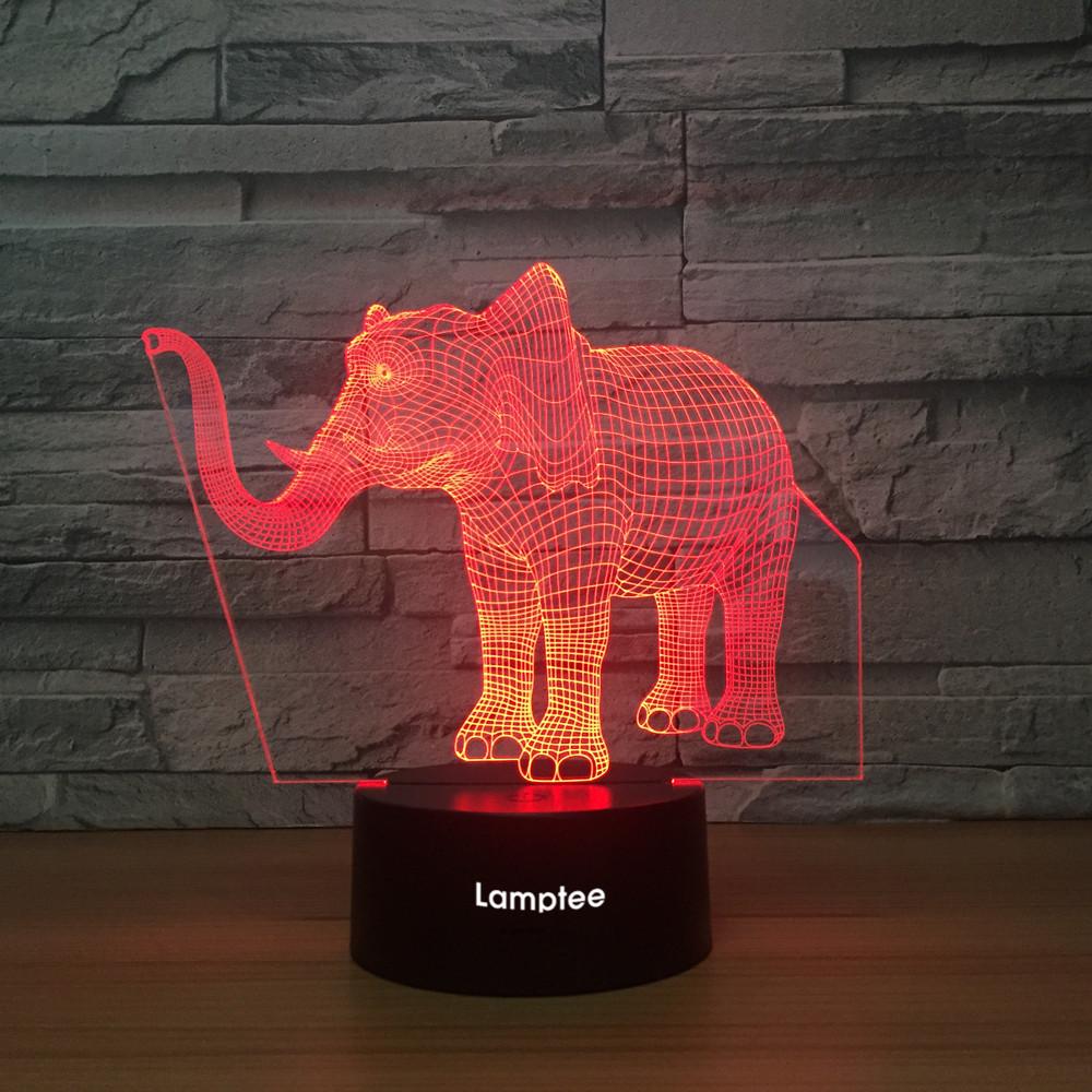 Animal Elephant 3D Illusion Lamp Night Light 3DL1075