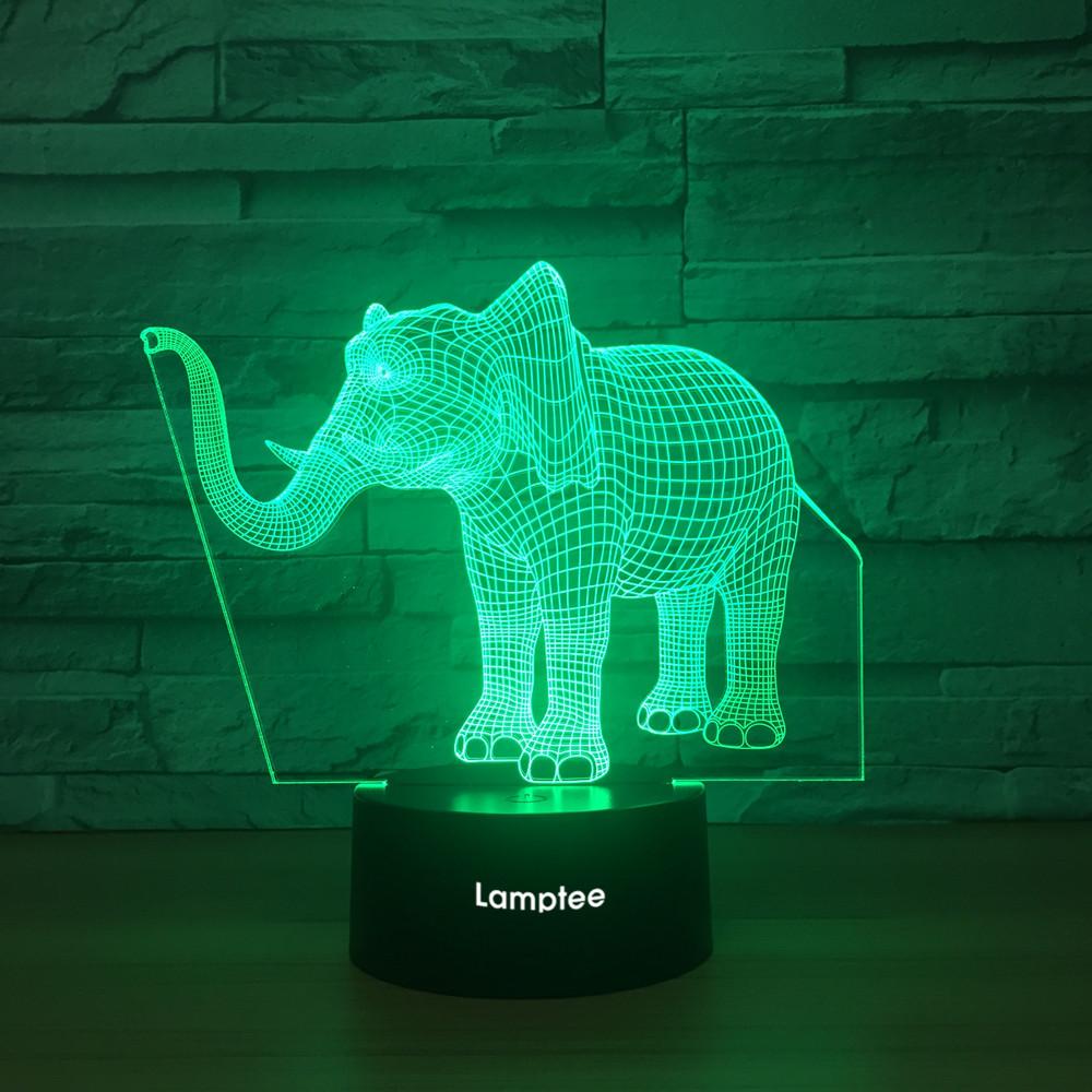 Animal Elephant 3D Illusion Lamp Night Light 3DL1075