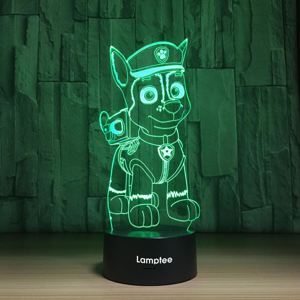 Anime Paw Patrol Puppy 3D Illusion Lamp Night Light 3DL1078