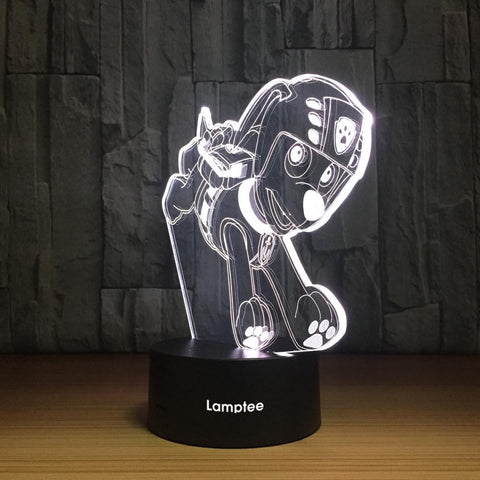 Image of Anime Paw Patrol Puppy 3D Illusion Lamp Night Light 3DL1080