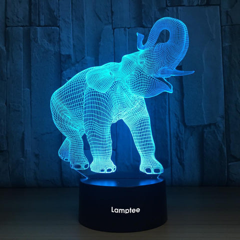 Image of Animal Elephant 3D Illusion Lamp Night Light 3DL1089