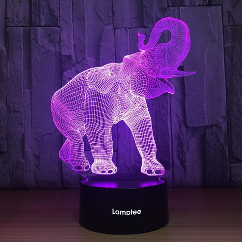 Image of Animal Elephant 3D Illusion Lamp Night Light 3DL1089
