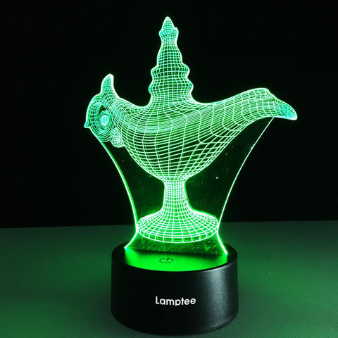 Image of Anime Aladdin Magic Lamp 3D Illusion Lamp Night Light 3DL109