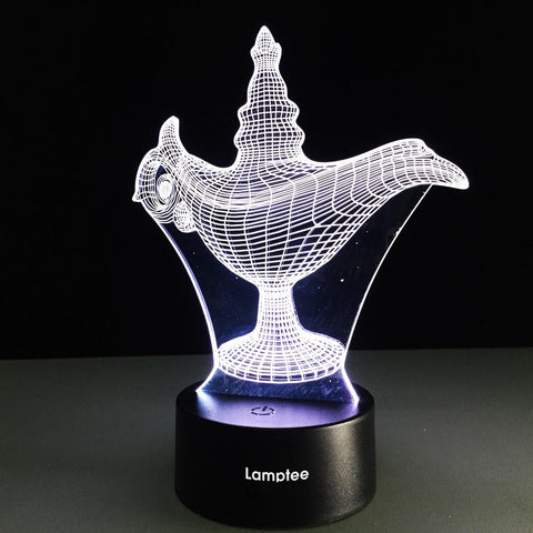 Image of Anime Aladdin Magic Lamp 3D Illusion Lamp Night Light 3DL109