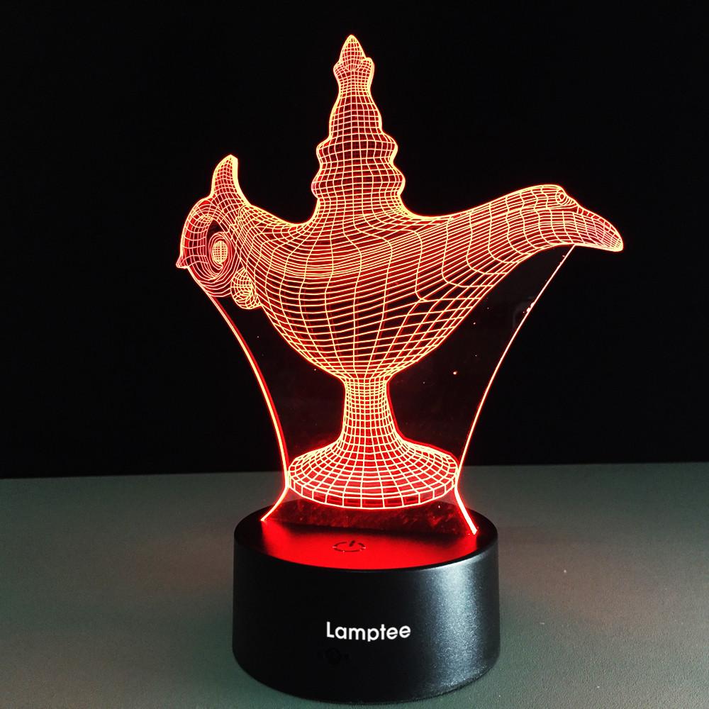 Anime Aladdin Magic Lamp 3D Illusion Lamp Night Light 3DL109
