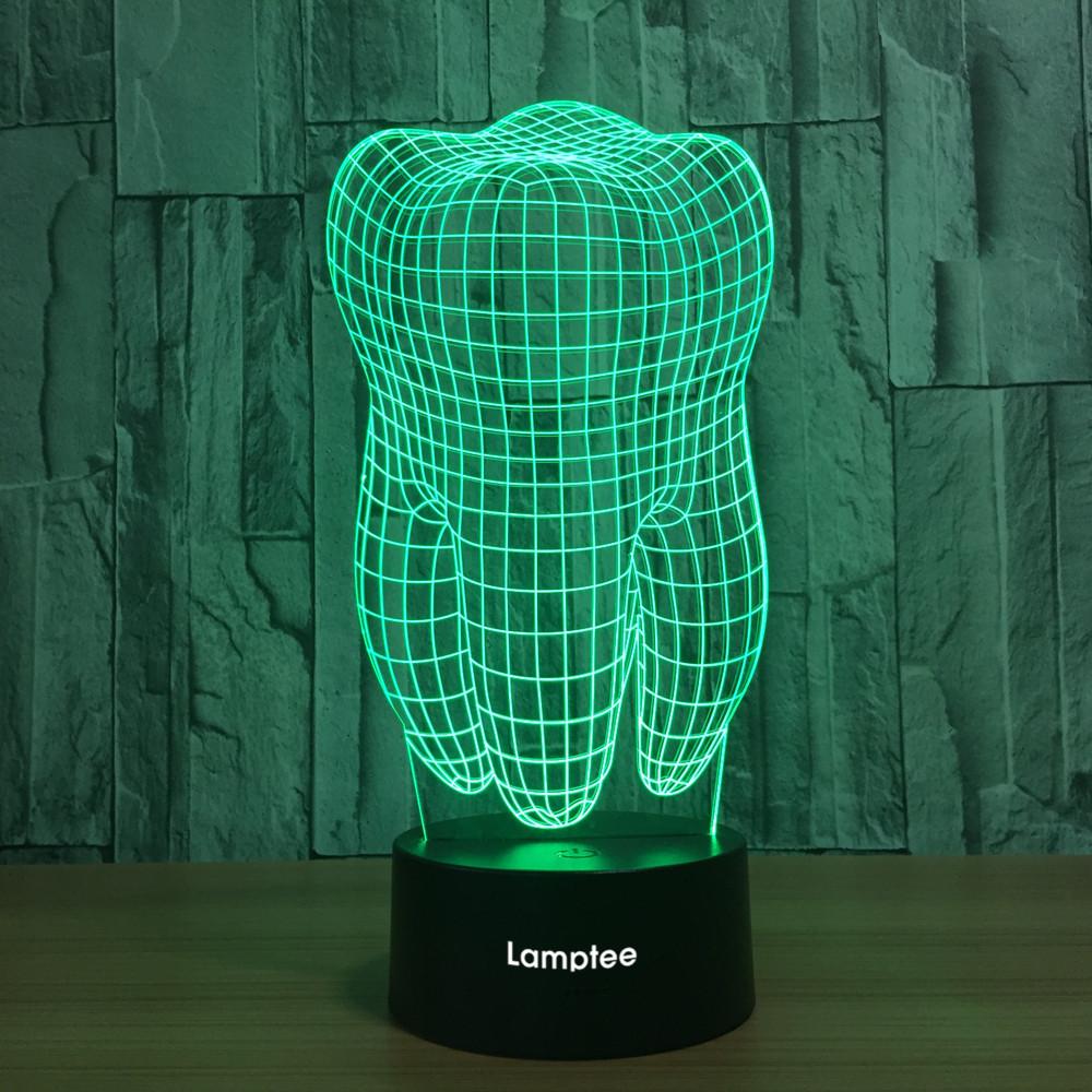 Other New 3D Tooth Teeth 3D Illusion Lamp Night Light 3DL110