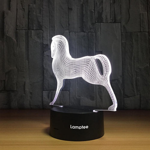 Image of Animal Horse 3D Illusion Lamp Night Light 3DL1100