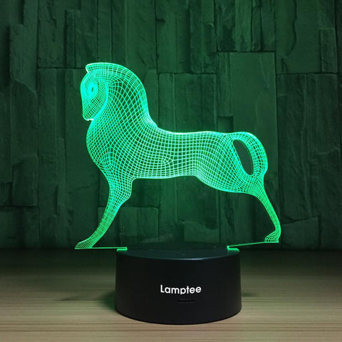 Image of Animal Horse 3D Illusion Lamp Night Light 3DL1100