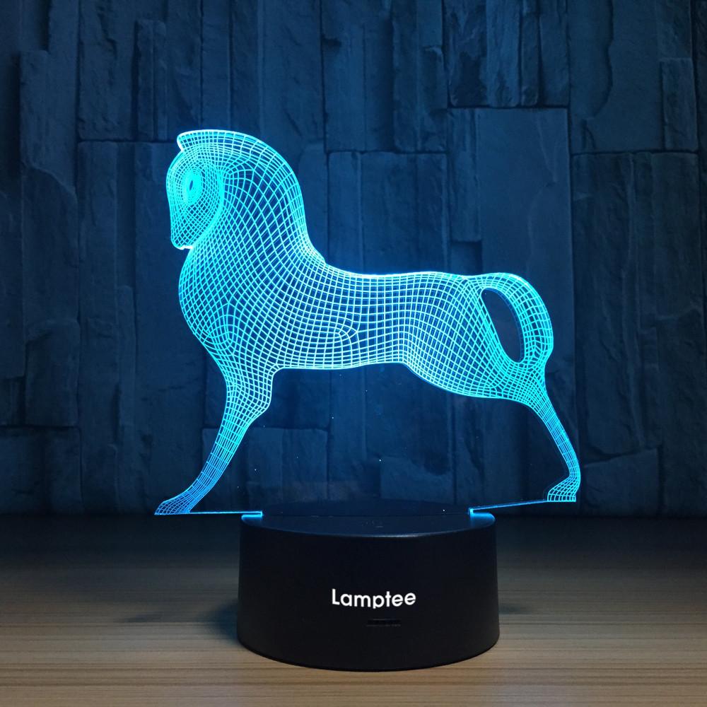 Animal Horse 3D Illusion Lamp Night Light 3DL1100