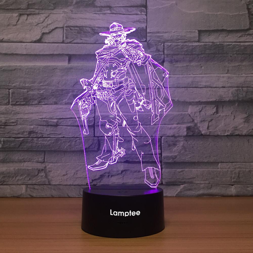 Anime Overwatch Mccree 3D Illusion Lamp Night Light 3DL1124
