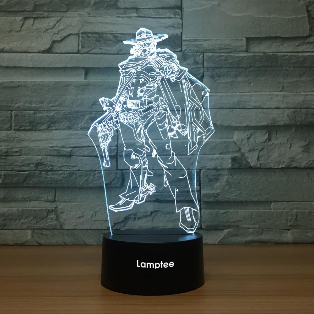 Anime Overwatch Mccree 3D Illusion Lamp Night Light 3DL1124