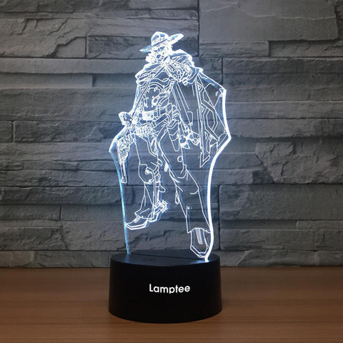 Image of Anime Overwatch Mccree 3D Illusion Lamp Night Light 3DL1124