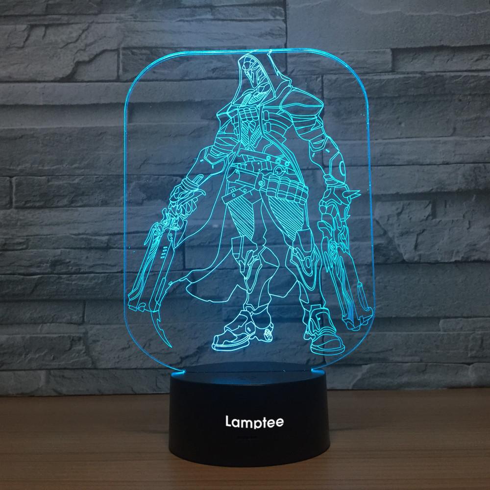 Anime Overwatch Reaper 3D Illusion Lamp Night Light 3DL1125
